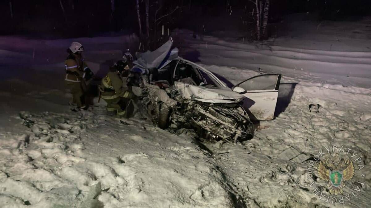 В Татарстане при столкновении иномарки с грузовиком погибло два человека