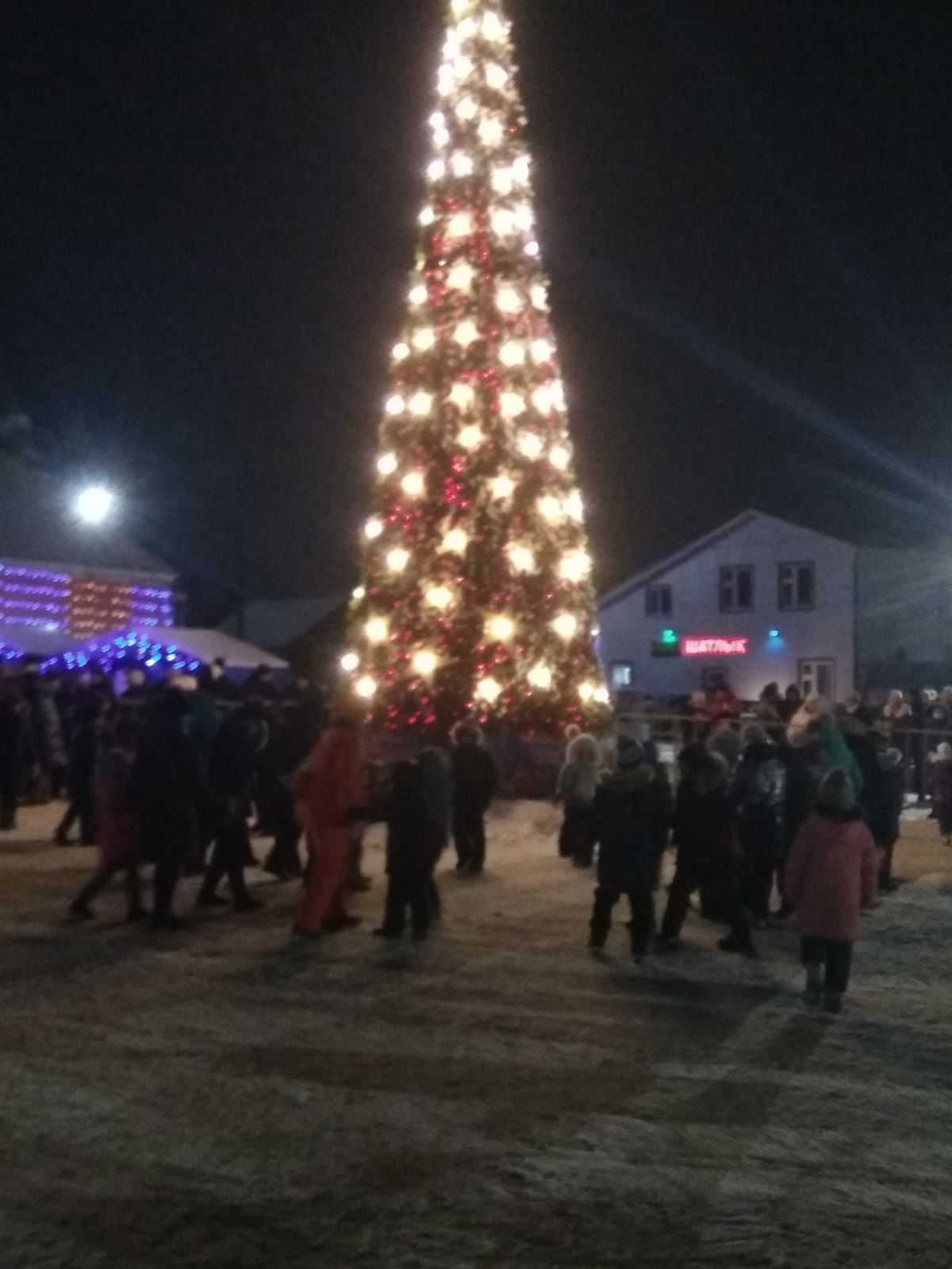 На центральной площади в Рыбной Слободе состоялось открытие новогодней елки????☃❄