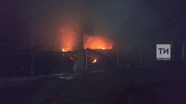 Ночью в Татарстане огонь полностью уничтожил два дома, погибла хозяйка одного из них
