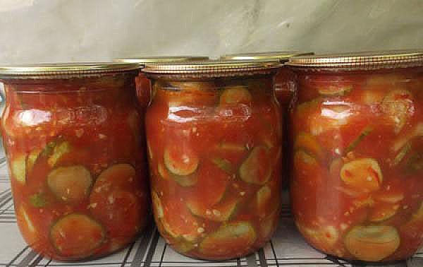 Рецепт огурцов в томатном соусе