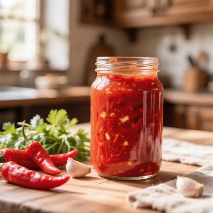 Домашняя аджика с запечёнными овощами