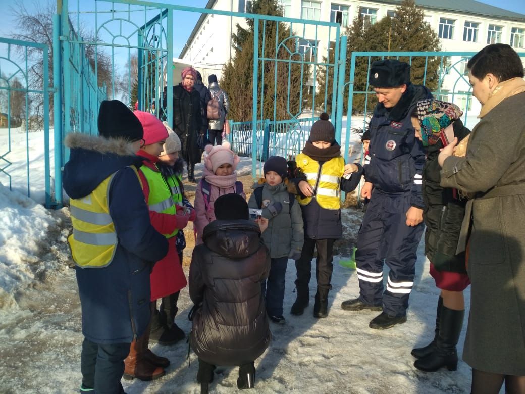 Сотрудники ОГИБДД Рыбно - Слободского района провели мероприятие по популяризации световозвращающих элементов