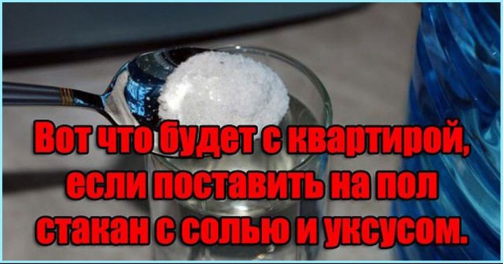 Вот что будет с квартирой, если поставить на пол стакан с солью и уксусом