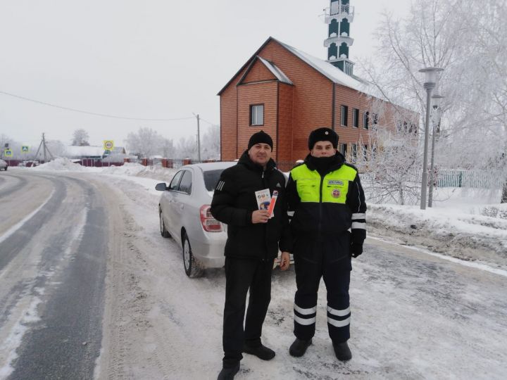 Автоинспекторы Рыбно - Слободского района поздравили водителей с наступающим Новым годом