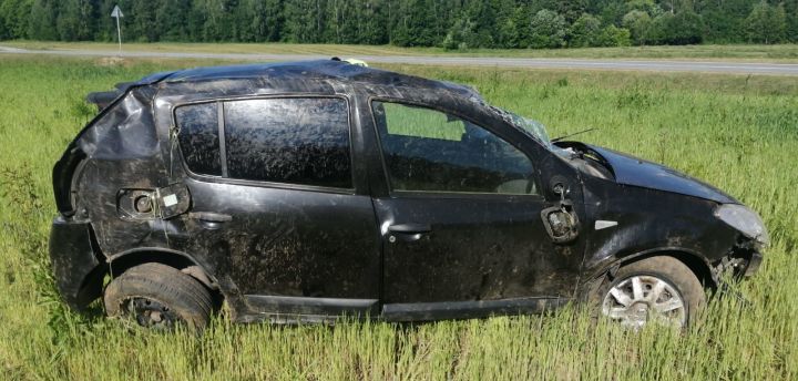 В Рыбно-Слободском районе водитель вылетел на автомобиле в кювет