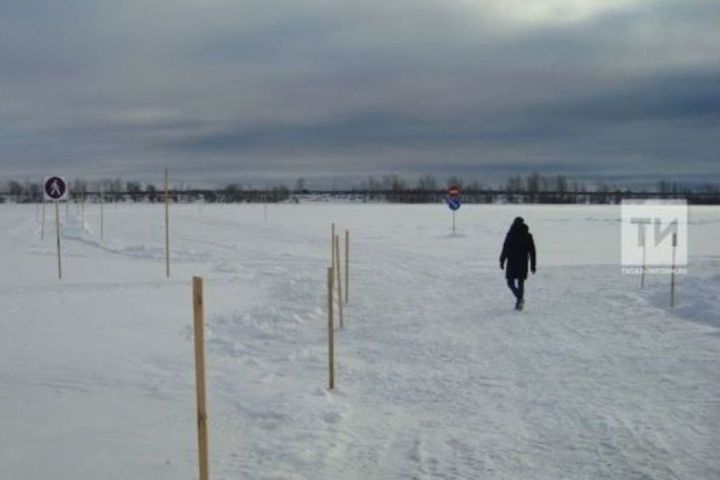 В Татарстане из-за потепления временно закрываются две ледовые переправы